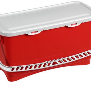 BALDE RECTANGULAR VERMELHO C/TAMPA ESTANQUE - 20 Lts.