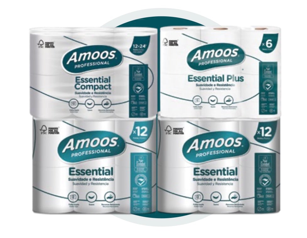 ESSENTIAL & ESSENTIAL PLUS - Papel Higiénico 2F Amoos Professional Compact