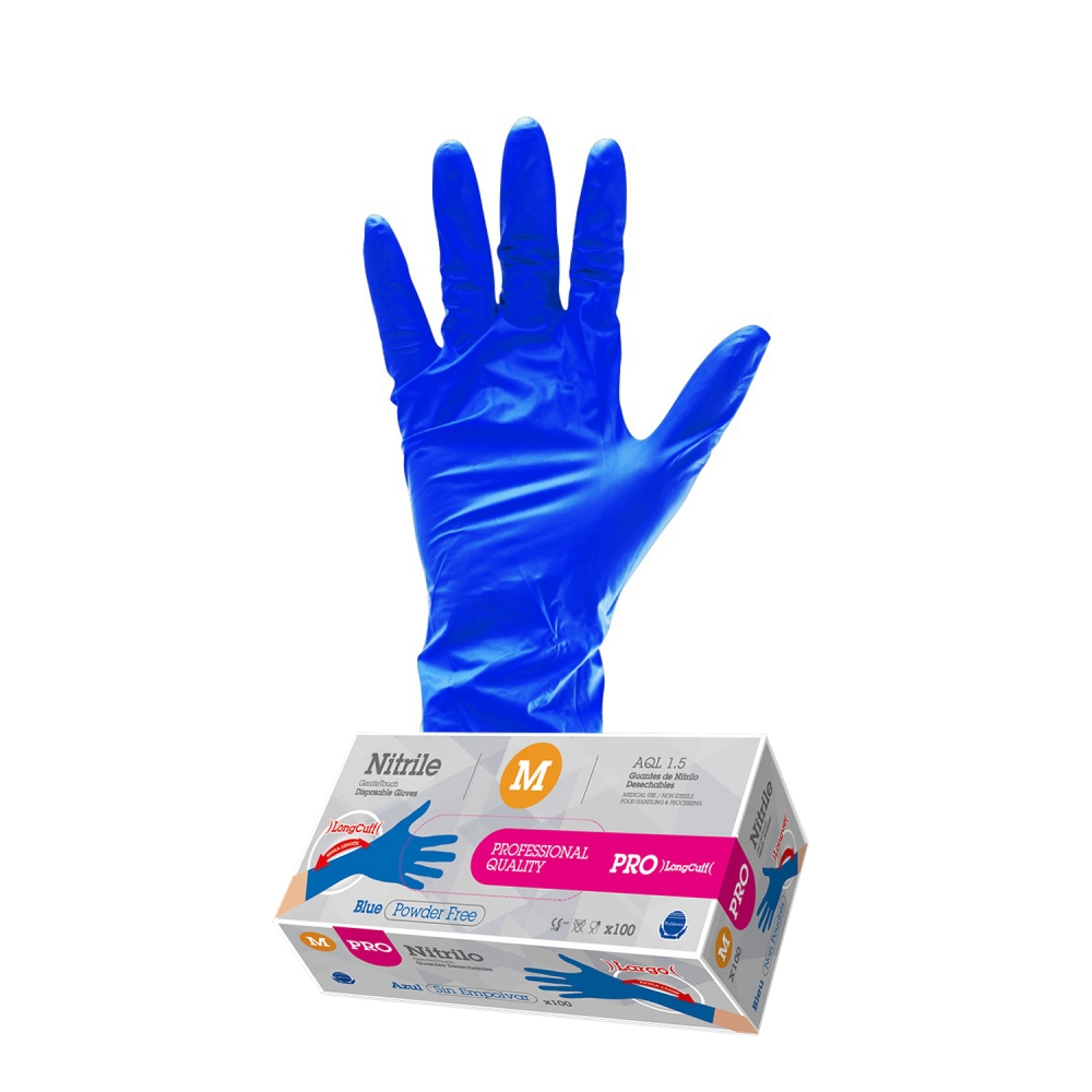 Caixa 100 (S-L) 90 (XL) Luvas Nitrilo Sem Pó 30cm - RUBBEREX